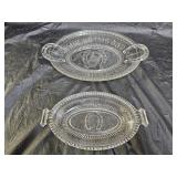 Early Adams Glass Bread and Relish Trays