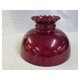 Fenton Ruby Red Optic Glass Hurricane Shade
