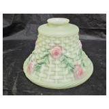 Vintage HP Basket Weave Art Glass Lamp Shade