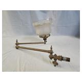 Antique Brass and Glass Gas Wall Sconce