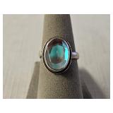 Sterling Silver Oval Mystic Mercury Ring