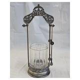 Antique Victorian Silverplate Glass Pickle Castor