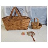 2 Vintage Hand Woven Baskets, Collectibles