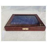 Mahogany Glass Top Velvet Lined Show Case