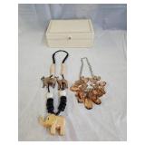 Wood Carved and Fashion Necklaces, Jewelry Box