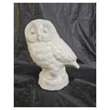 White Glazed Ceramic Owl Sculpture