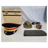 Vintage Military Caps and Belts