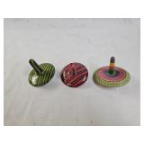 3 Wood Spinning Tops