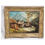 Herens Valley Bertha Penrose Framed Oil on Canvas