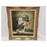 Signed Still Life Oil on Canvas with Antique Frame