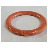 Vintage Pumpkin Orange Bakelite Bangle Bracelet