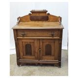Victorian Walnut Commode with Splashback