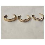 3 10KT Gold Adjustable Pinkie Rings