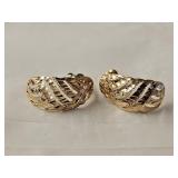 14KT Gold Gold Diamond Cut Post Earrings
