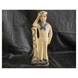 Vintage 1940s Sailor Carnival Chalkware Figure