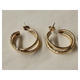 14KT Gold Double Layer Hoop Earrings