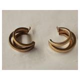14KT Gold Triple Hoop Earrings