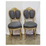 2 Vintage Louis XVI Style Gilded Side Chairs