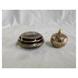 2 Vintage Porc we lain Trinket Boxes