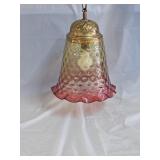 Victorian Amberina Coin Dot Hanging Light Fixture