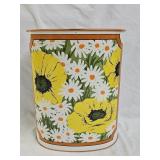 Vintage Cheinco Floral Metal Wastebasket