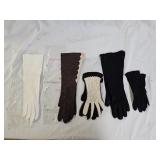 5 Pairs of Vintage Ladies Dress Gloves