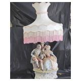 Vintage Capodimonte Porcelain Figural Lamp