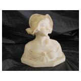 Italian Art Nouveau Alabaster Bust of a Girl