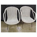 2 Vintage Modern Wicker Chairs