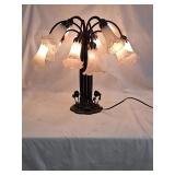 Tiffanh Style Pond Lily 12 Arm Bronze Table Lamp