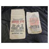 Vintage Coffee and Salt Advertising Bags