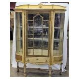 French Louis XV Style Gilded Curio Display Cabinet