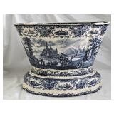 Vintage Staffordshire Transferware 2pc Planter