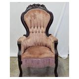 Vintage Victorian Style Carved Parlor Chair
