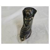 Vintage Brass Cat In Boot Coin Bank