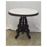 Victorian Walnut Marble Top Parlor Table