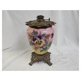 Antique Hand Painted Parlor Oil Lamp