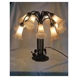 Tiffany Style Pond Lily 12 Arm Bronze Table Lamp