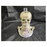 Rare Antique Bisque Skeleton Miniature Oil Lamp