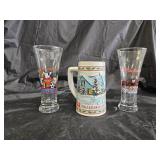 Budweiser and Miller Advertising Glasses