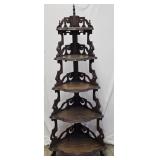 Victorian Walnut Five Tier Corner Etagere