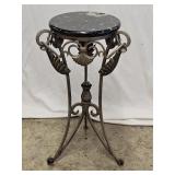 Wrought Iron Marble Top Plant Stand