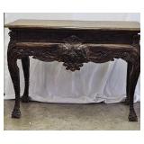 Antique French Mahogany Chinoiserie Carved Table