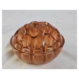 Vintage Peach Glass Flower Frog