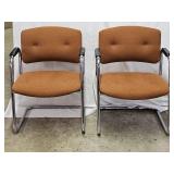 2 Vintage Delwood Chrome Cantilever Chairs