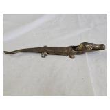 Vintage Brass Alligator Nutcracker