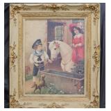 A Sunday Ride Victorian Print with Antique Frame