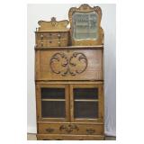 Antique Tiger Oak Sheboygan Drop Front Desk