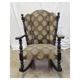 Antique Mahogany Upholstered Rocker