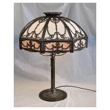 Antique Bradley & Hubbard Slag Glass Panel Lamp